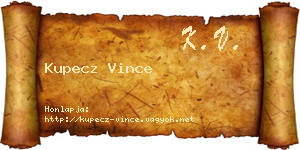 Kupecz Vince névjegykártya