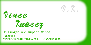 vince kupecz business card